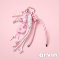 Pink Heart Charm Keychain
