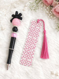 Pastel Bow Pen & Bookmark Set