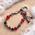 Gothic Red & Black Beaded Keychain