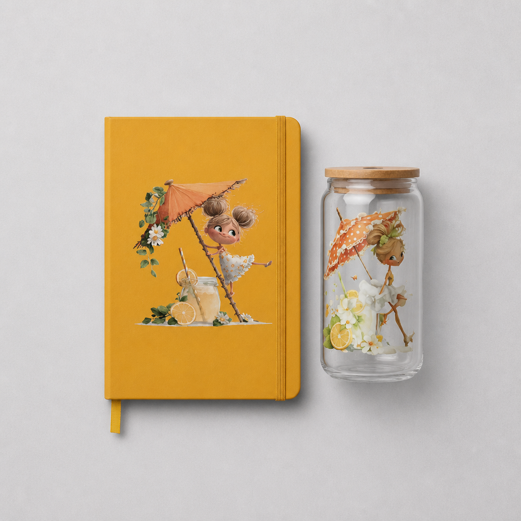 Lemonade Girl Journal & Glass Can Set – Mustard